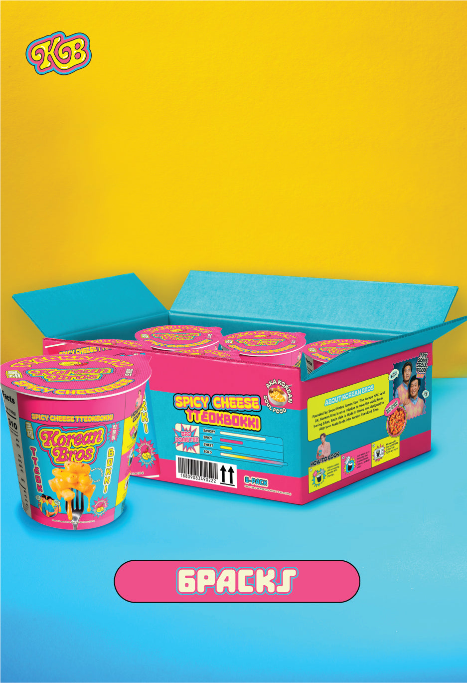 Spicy Cheese Tteokbokki Box (6 Cups)